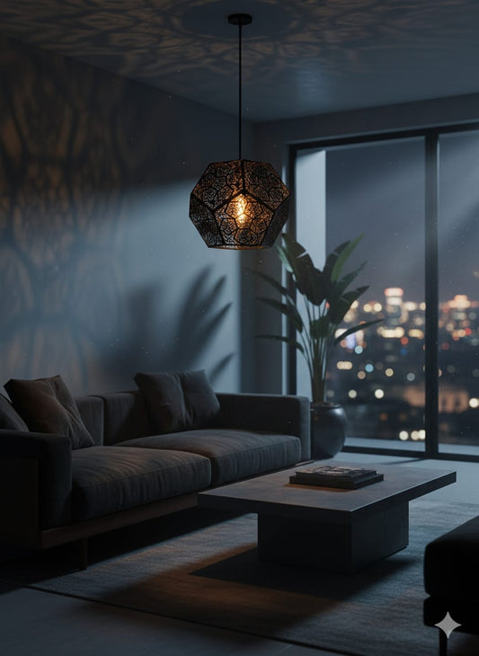 Nordic Aura Pendant Lamp (Wood + Acrylic)