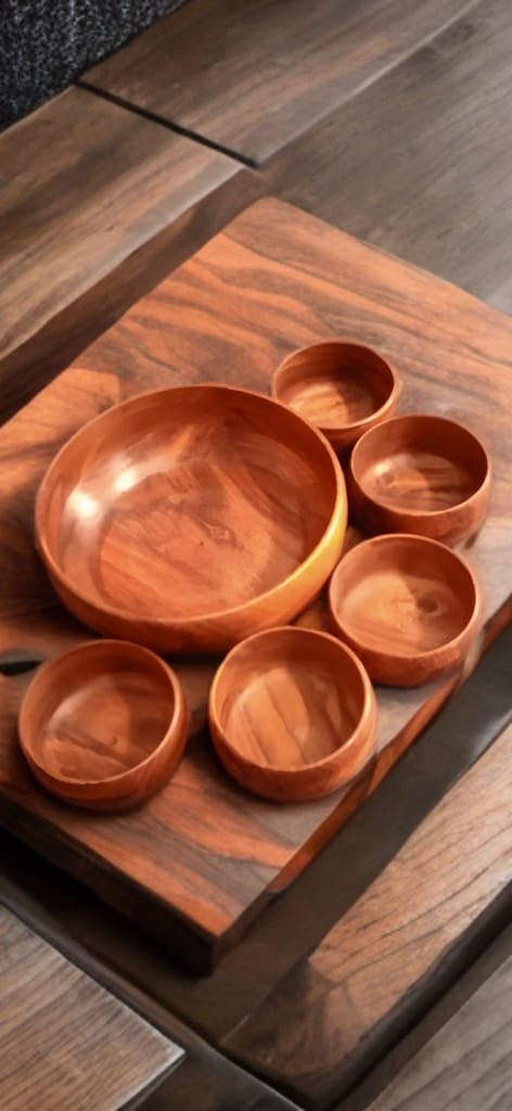 Handmade Wooden carved Bowels Set
