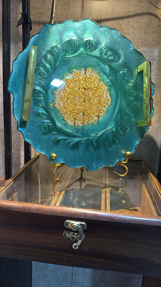 Elysian Glow. Hand Crafted Resin art Tray