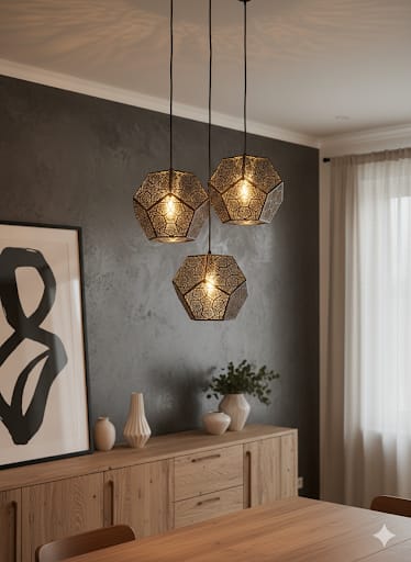 Nordic Aura Pendant Lamp (Wood + Acrylic)