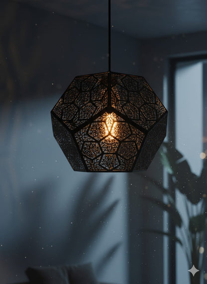 Nordic Aura Pendant Lamp (Wood + Acrylic)