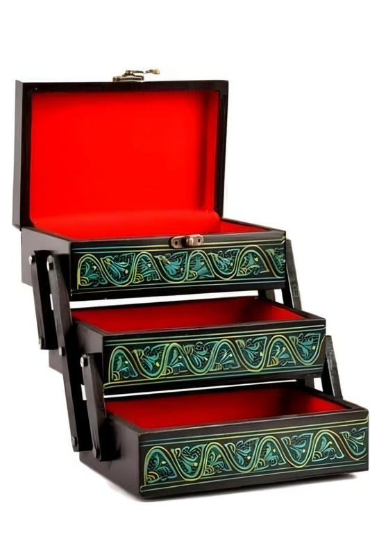 Royal Bloom – Handcrafted Wooden Jewelry Chest