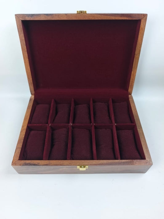 Premium Wooden Watch Storage Box with 10 Compartment
