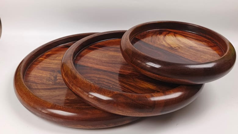 Serving Plates Set (3 Pieces) – Natural & Elegant Tableware