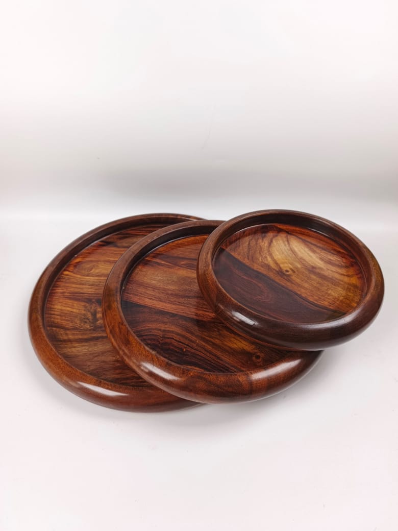 Serving Plates Set (3 Pieces) – Natural & Elegant Tableware