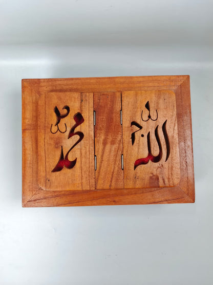 Wooden Quran Box with Roll-Top Stand