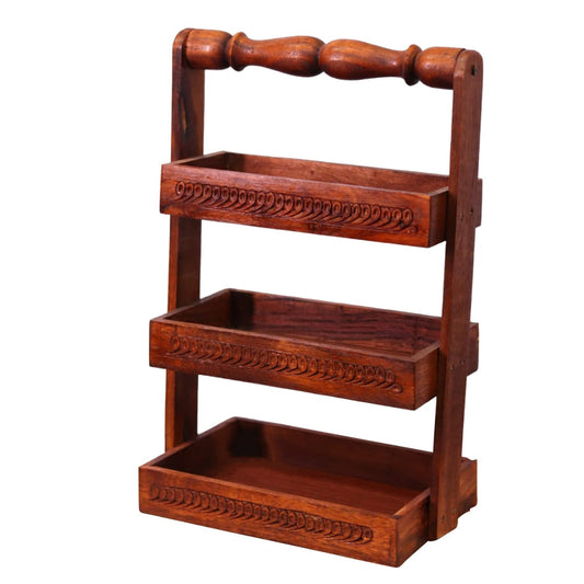 Premium Handcrafted 3-Tier Wooden Spoon Stand |