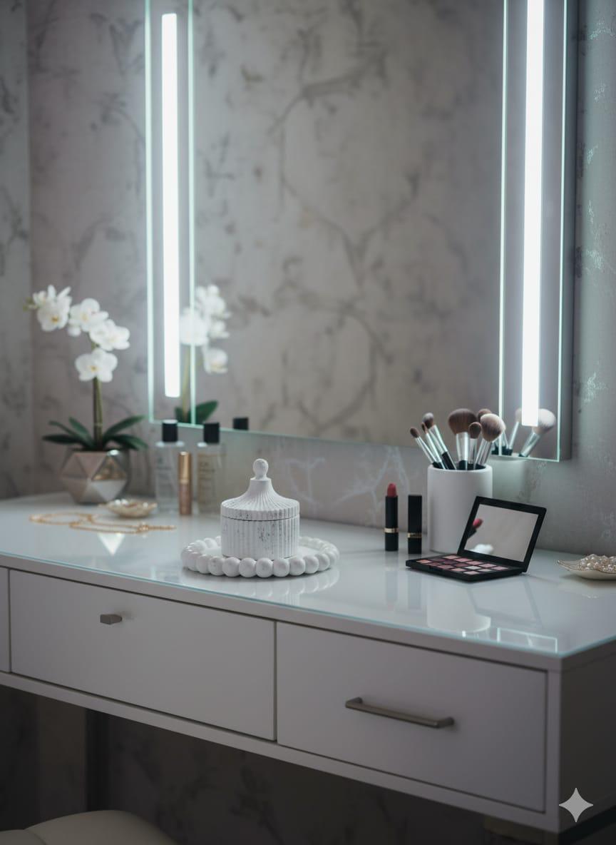 White Ceramic Fluted Storage Jar Set – Decorative Organizer with Lids